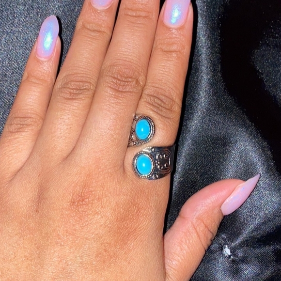 Vintage Bohemian Open Adjustable Ring Inlaid Gemstone For Women Fine Jewelry - Picture 9 of 16